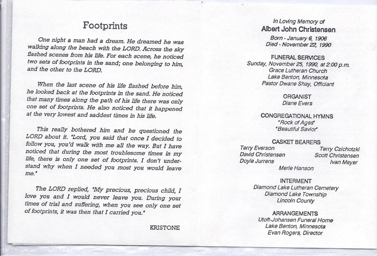 Christensen, Albert Funeral Brochure.jpg