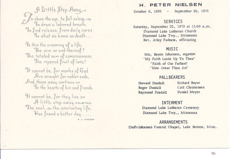 Nielsen , H. Peter Funeral Brochure.jpg