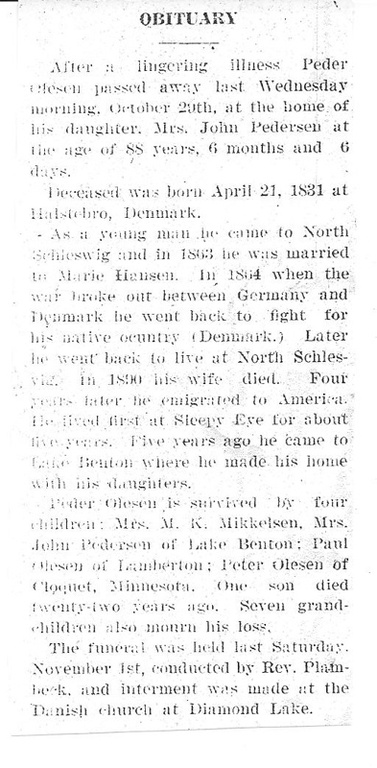 Olesen, Peder obit LB News 11-5-1919  pg 1.jpg