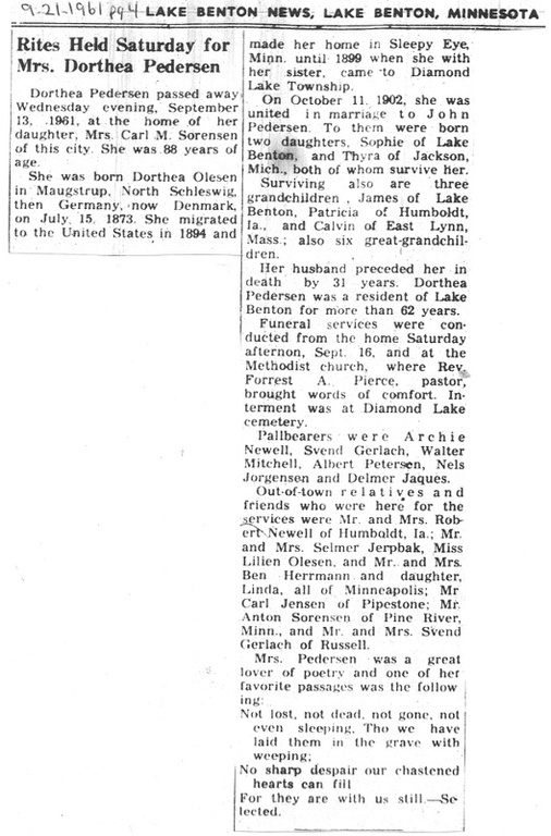 Pedersen, Dorthea obit.jpg