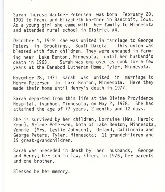 Petersen, Sarah Theresa F. B. obit.jpg