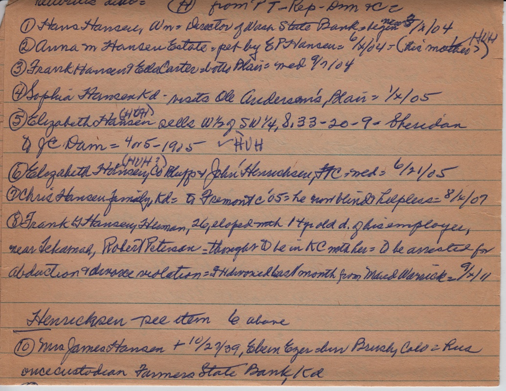 Hansen Family Notes