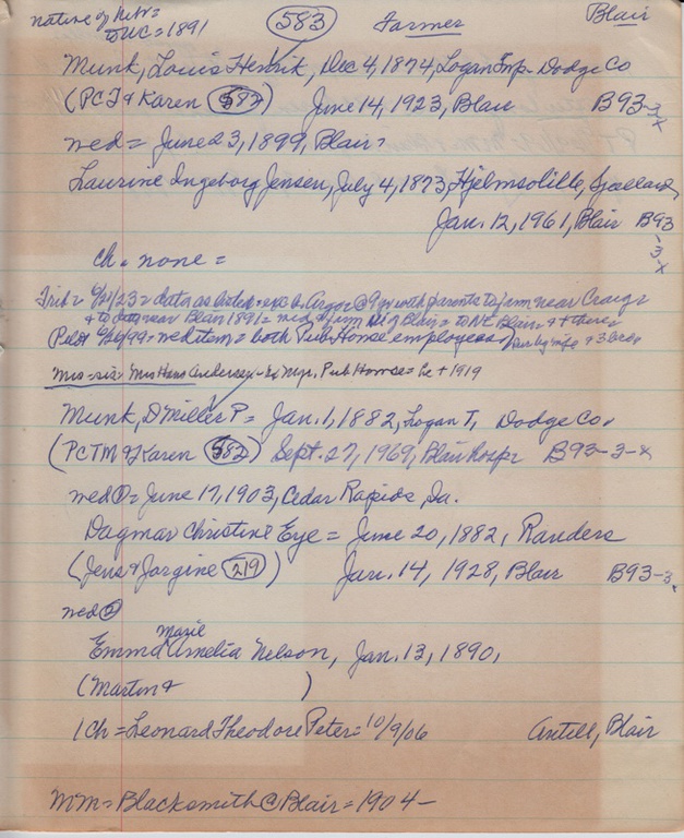 Munk, Louis Henrick - 583 and Munk, D. Miller P. - 583(b?)