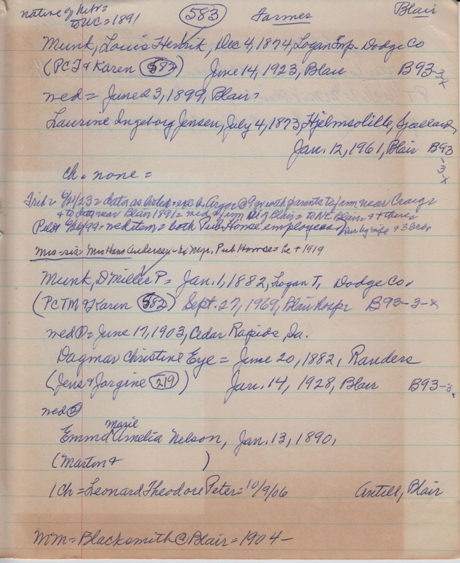 Munk, Louis Henrick - 583 and Munk, D. Miller P. - 583(b?)