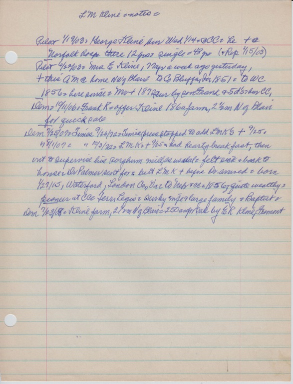 L. M. Kline Notes