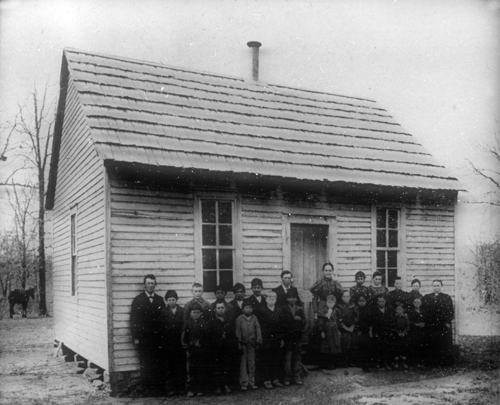 slide (070) First Mission School, Cherokee Indian by Rev. N.E. Nielsen, OK.jpg