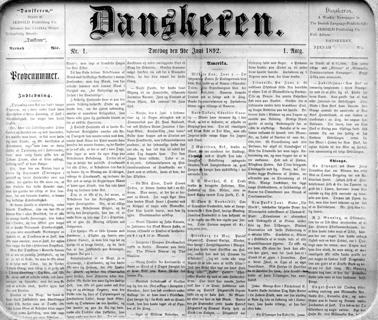 slide (109) First Issue of Danskeren, published first in Neenah, WI - 1892-1896.jpg