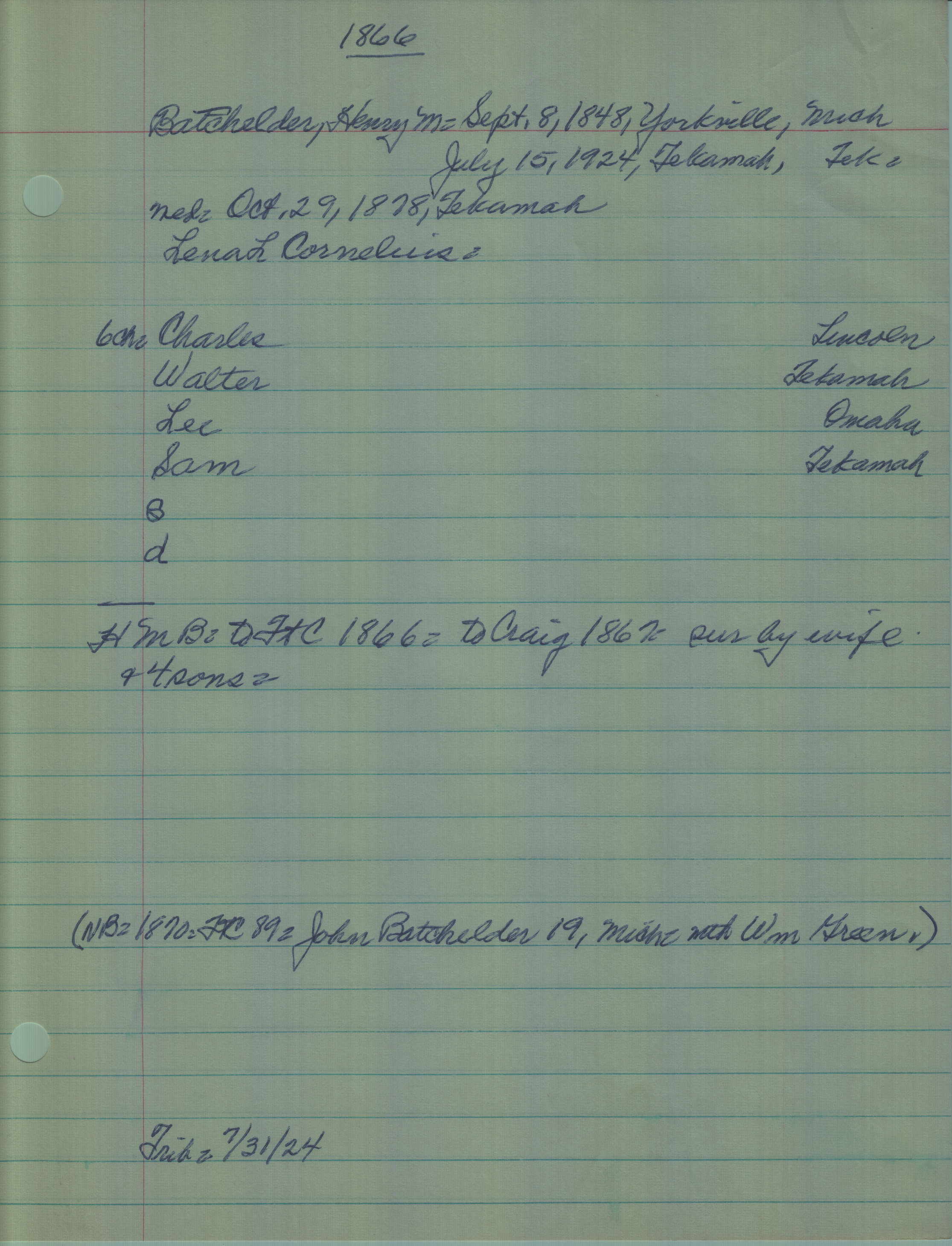 Batchelder, Henry M
