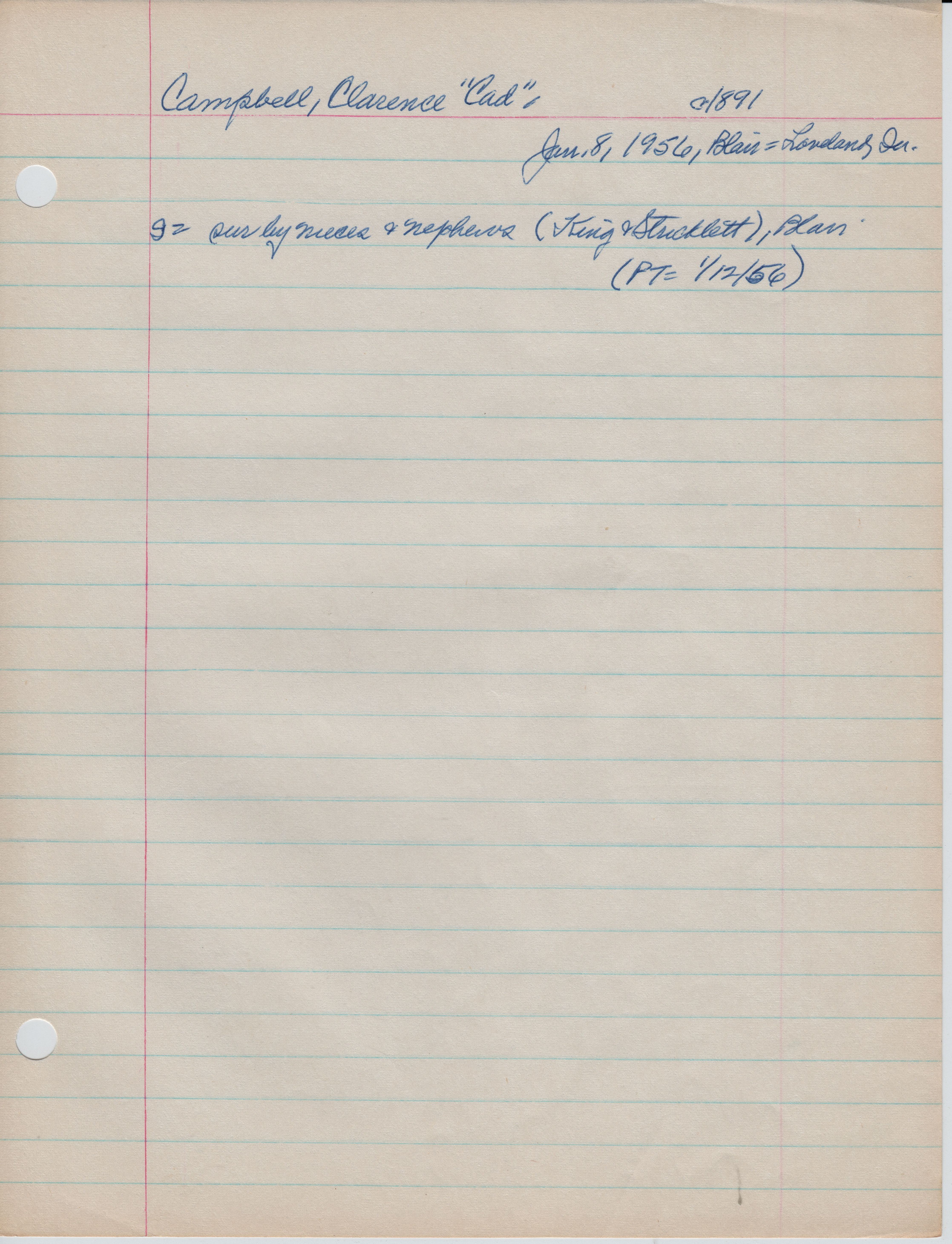 Campbell, Clarence ("Cad")