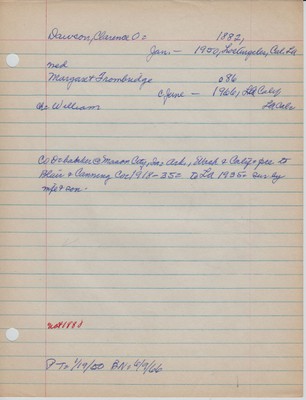 Dawson, Clarence O