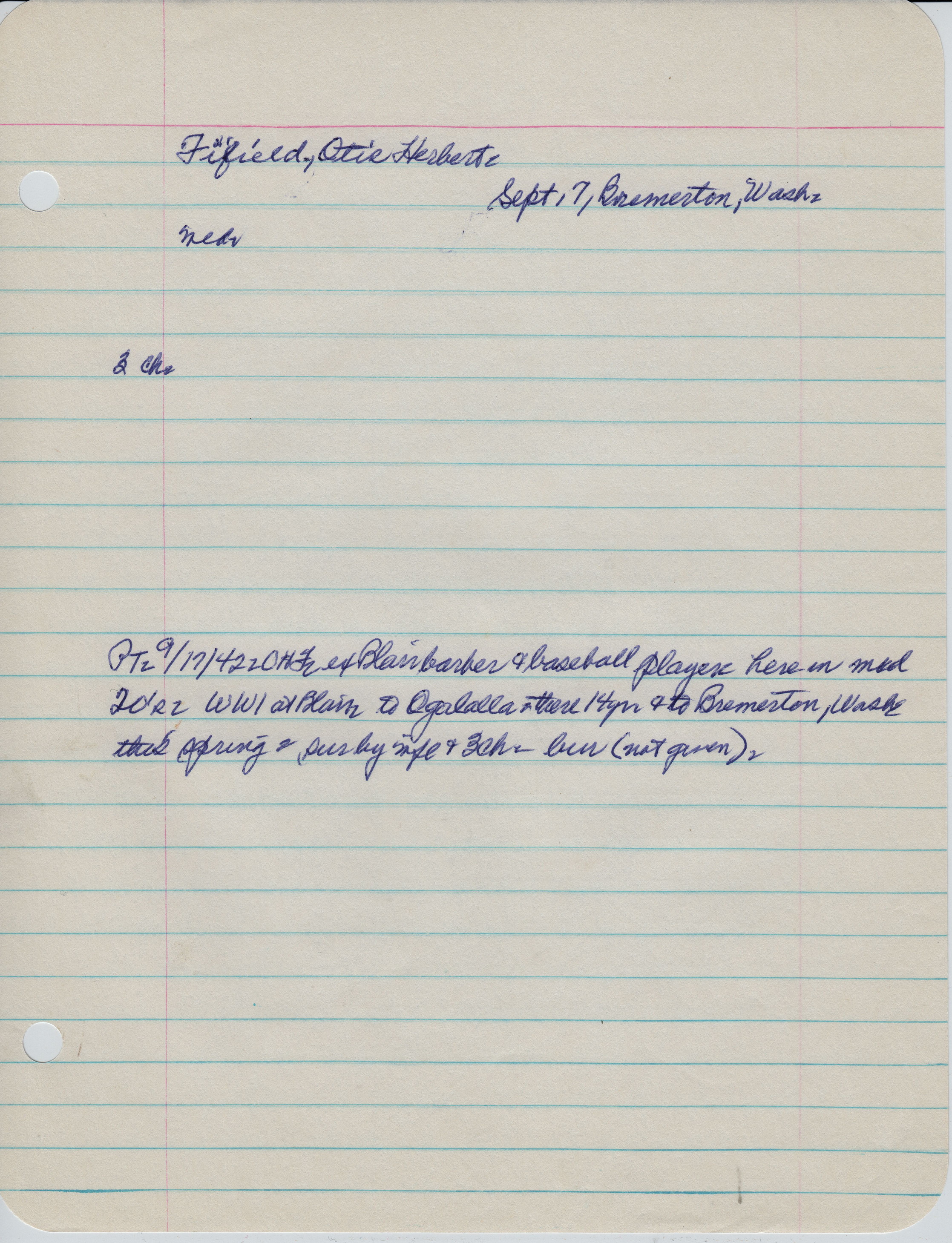 Fifield, Otis Herbert