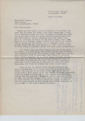 Kappus letter 1967 - various families Kappus letter 1967 - various families