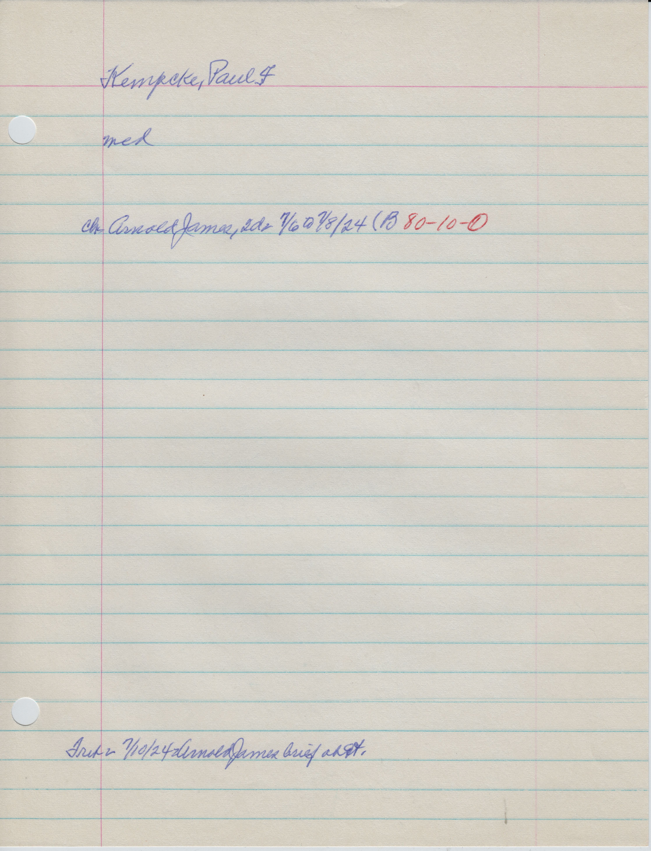 Kempcke, Paul F