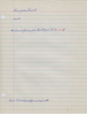 Kempcke, Paul F