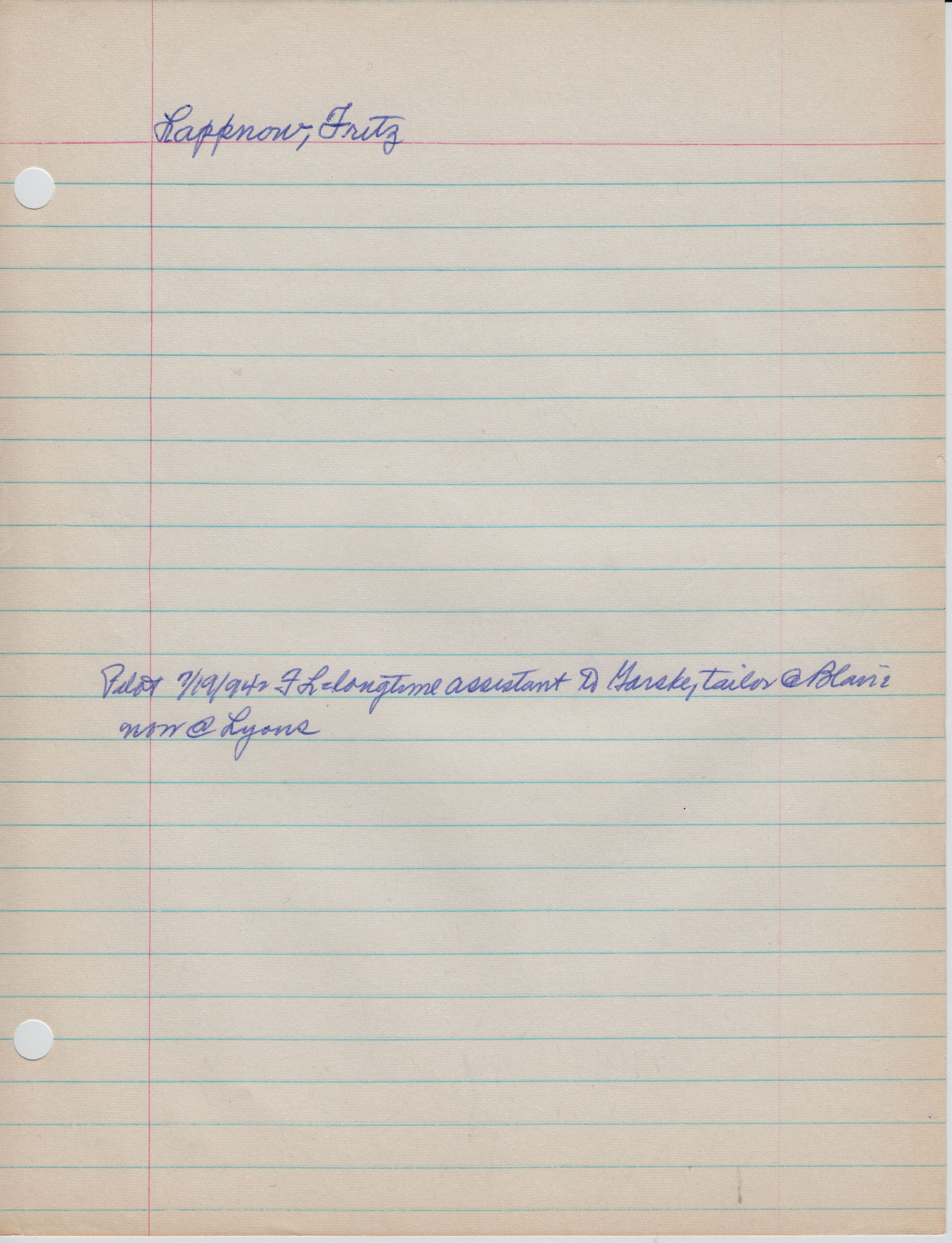 Lappnow, Fritz