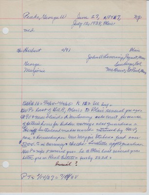Peake, George W