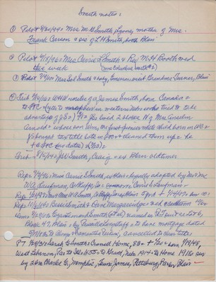 Smith family notes