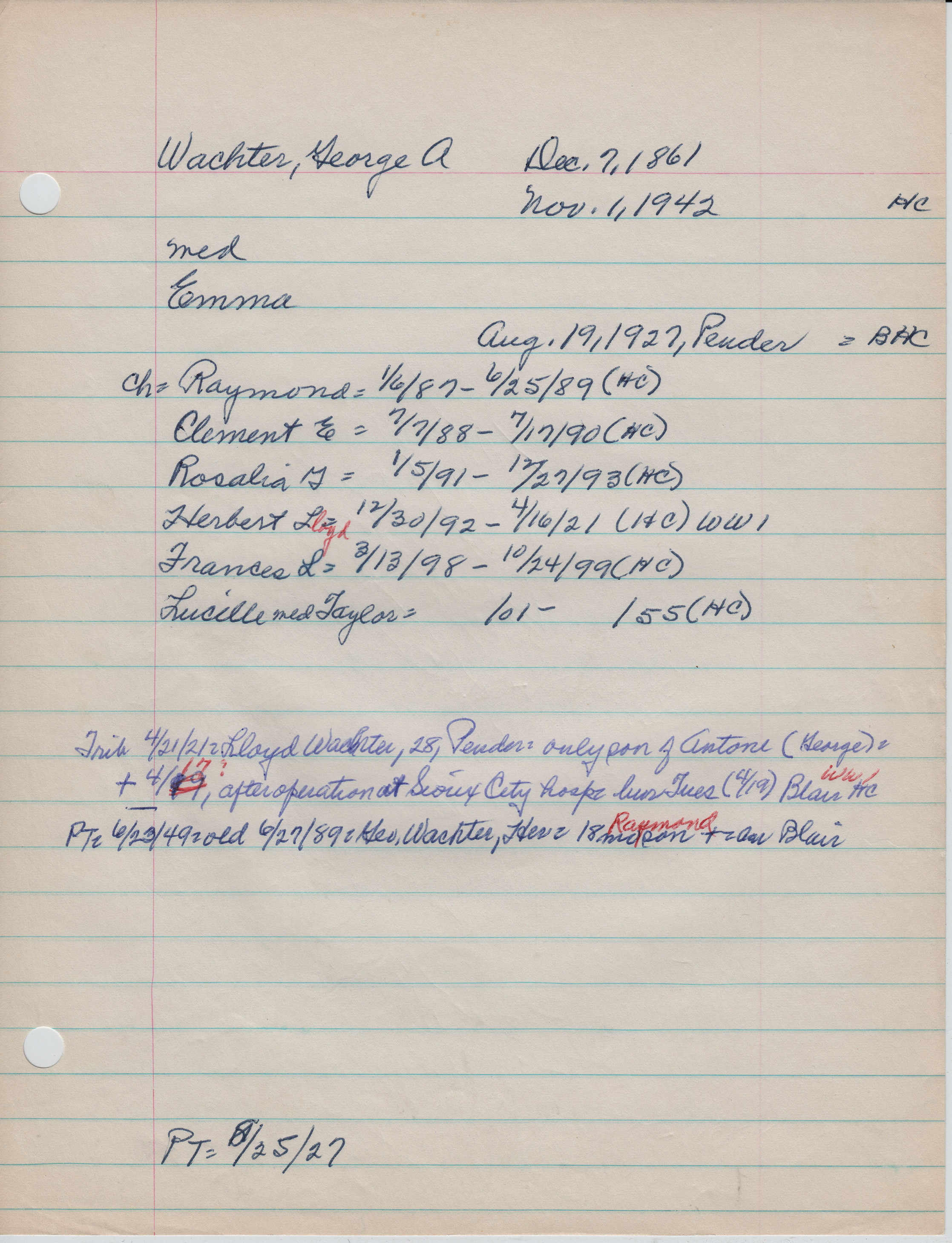 Wachter, George A