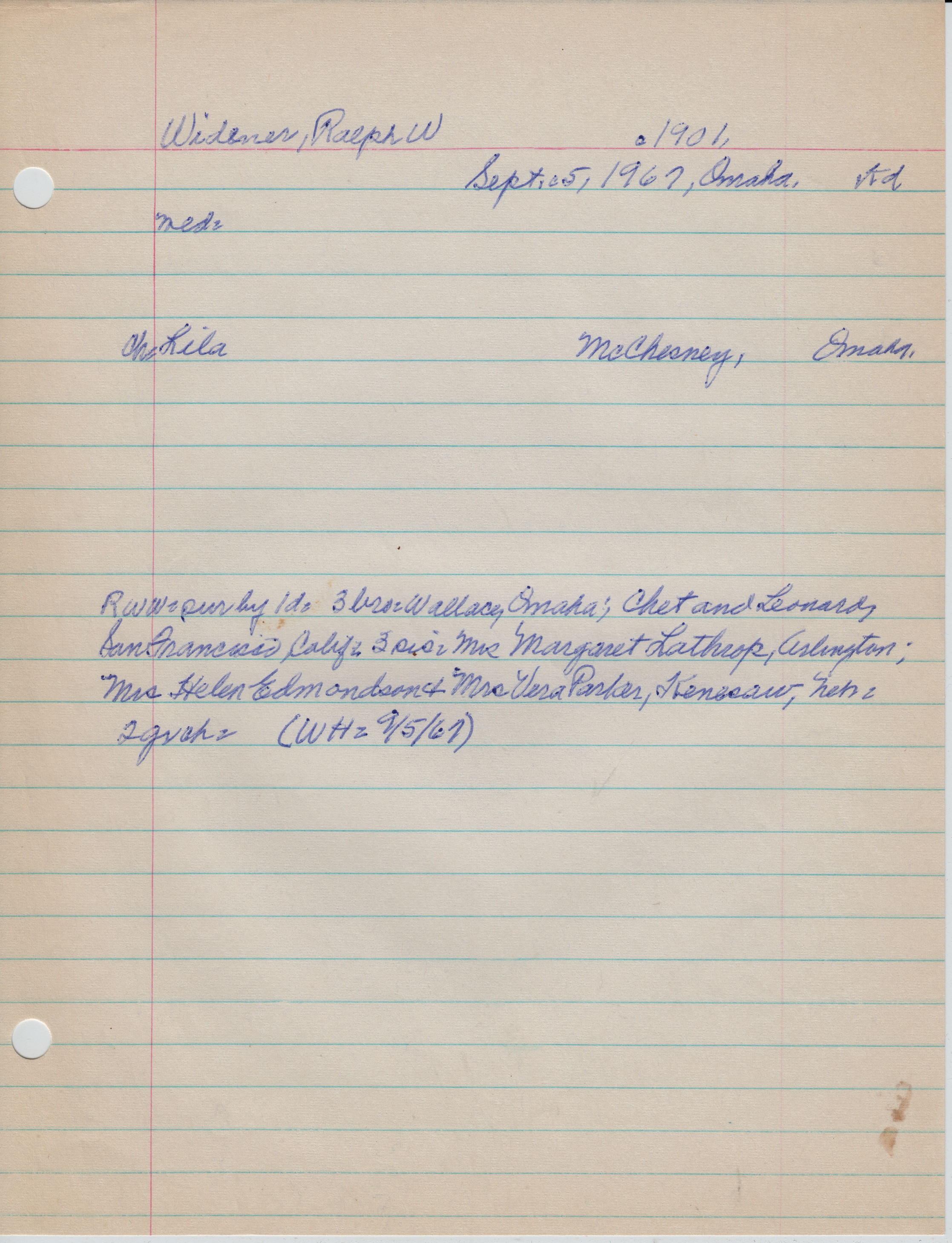 Widener, Ralph W