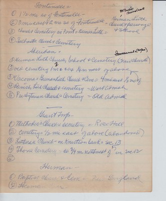 1908 Churches/Cemeteries: Fontanelle, Sheridan, Grant, Herman townships