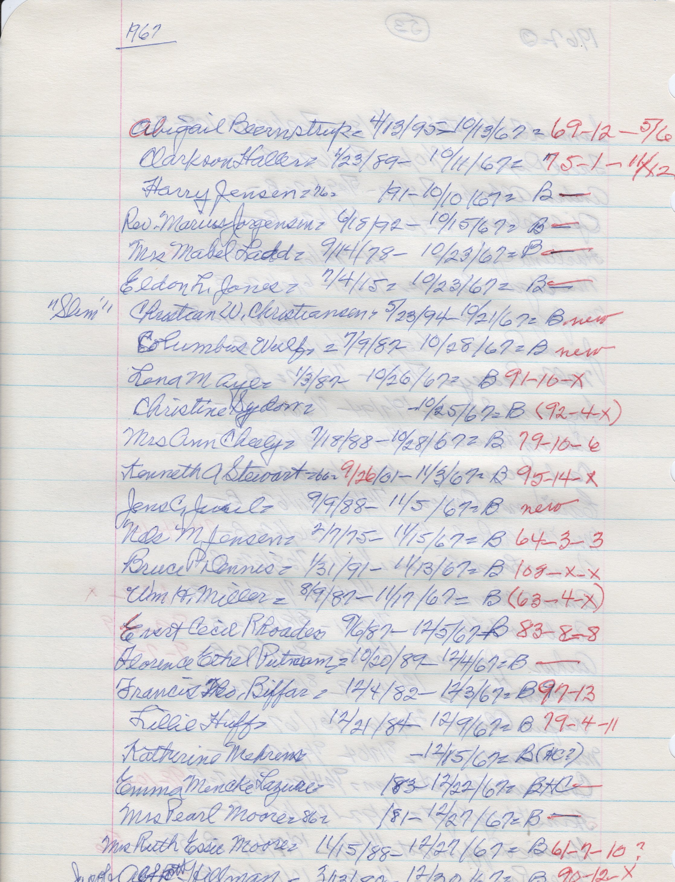 Blair Cemetery: 1967 (3)